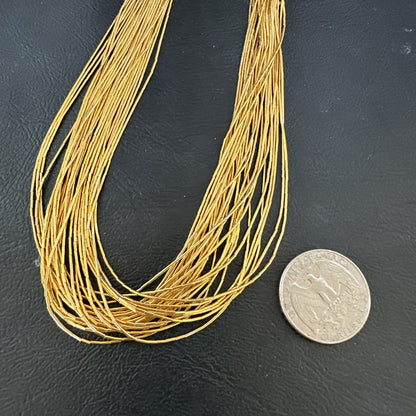 Gold Filled Heishi Tubes 30 Strand 19” Liquid Sterling Silver Necklace 17176