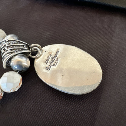 Wild Horse Turquoise Pendant Sterling Silver Beads Howlite Necklace 18031
