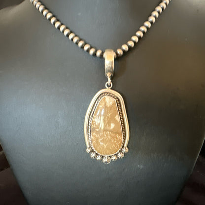 Wild Horse Turquoise Pendant Navajo Sterling Silver Necklace 17046
