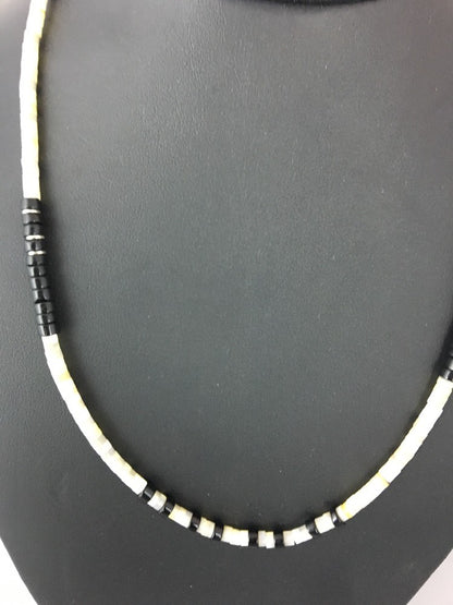Handmade Native American Black Onyx Sterling Silver Men's Necklace 10052
