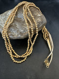 Gold Filled 3 Strand Bead Necklace 24" | Sterling Silver | Authentic Native American Handmade | 18647