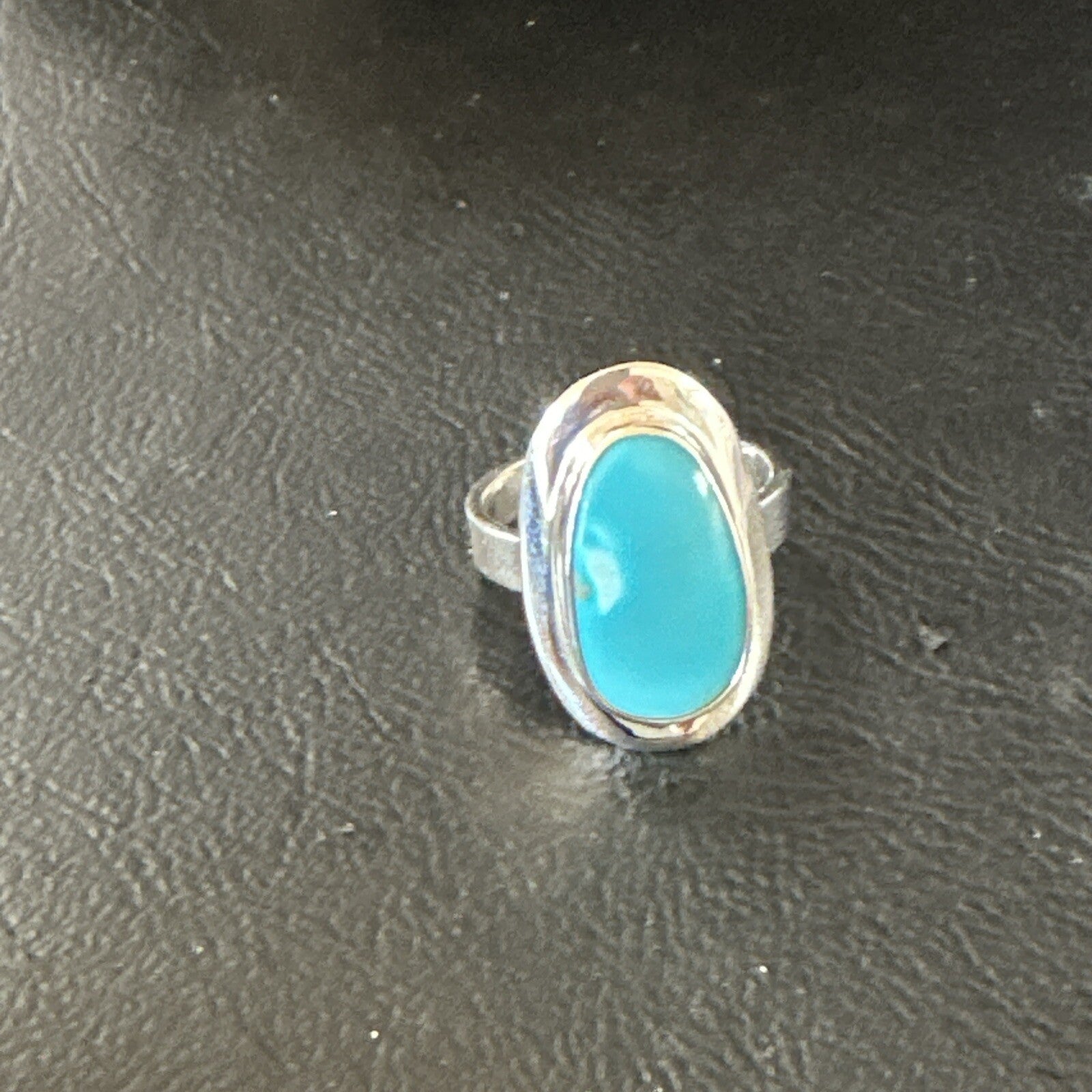 WoMens Sterling Silver Robin Egg Blue Kingman Turquoise Ring Size 8 17730