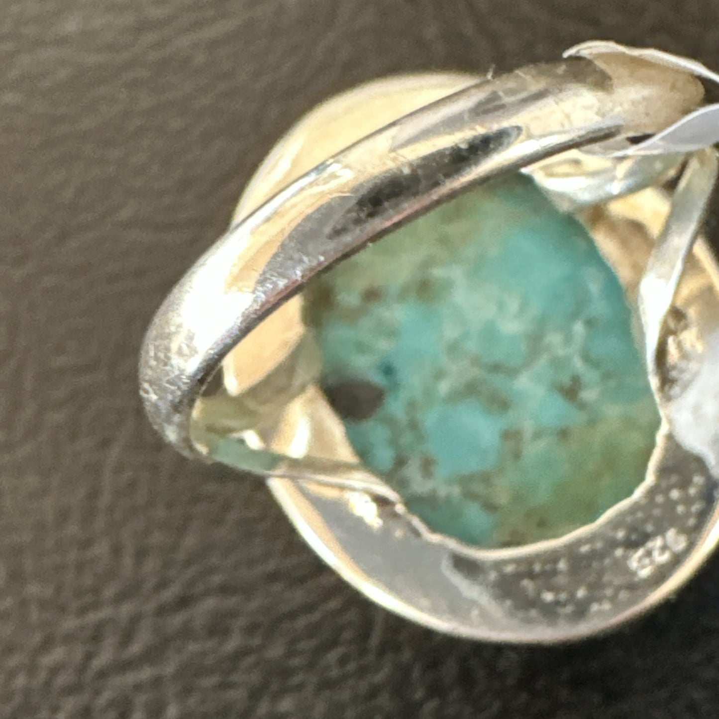 Blue Turquoise#8 Southwestern Sterling Silver Ring Size 8 19747