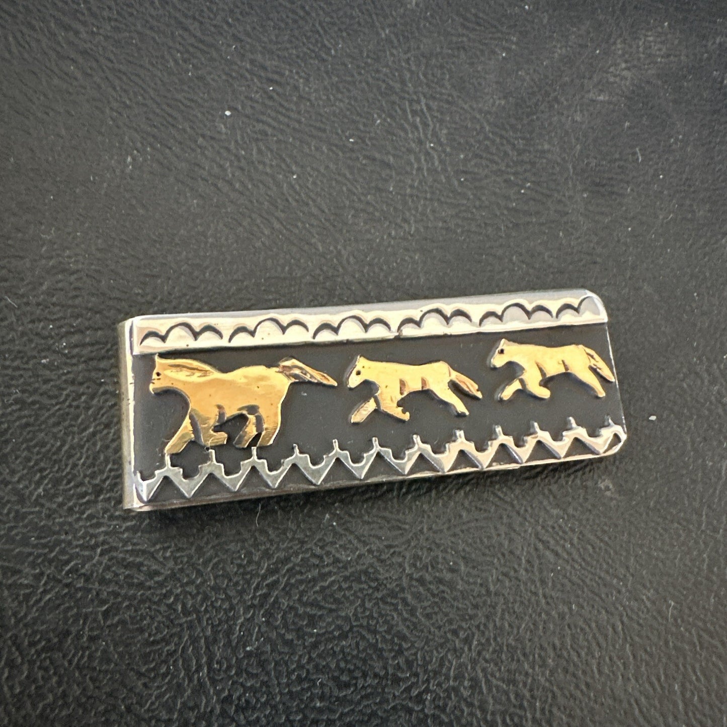 Money Clip Running Horse Native American Navajo Sterling Silver T&R Singer 17824