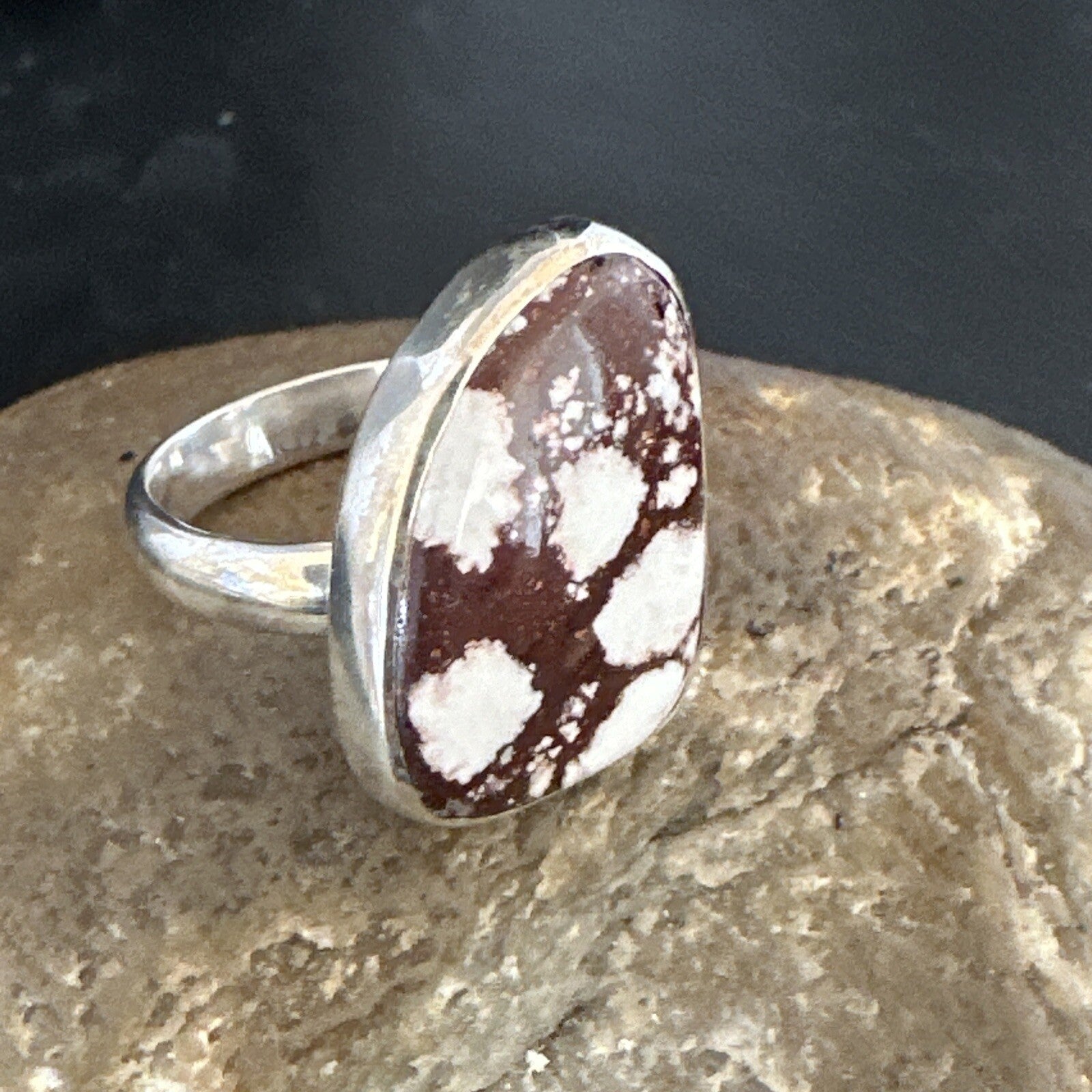 Mens Womens Wild Horse Turquoise Navajo Sterling Silver Ring Sz 8 17342