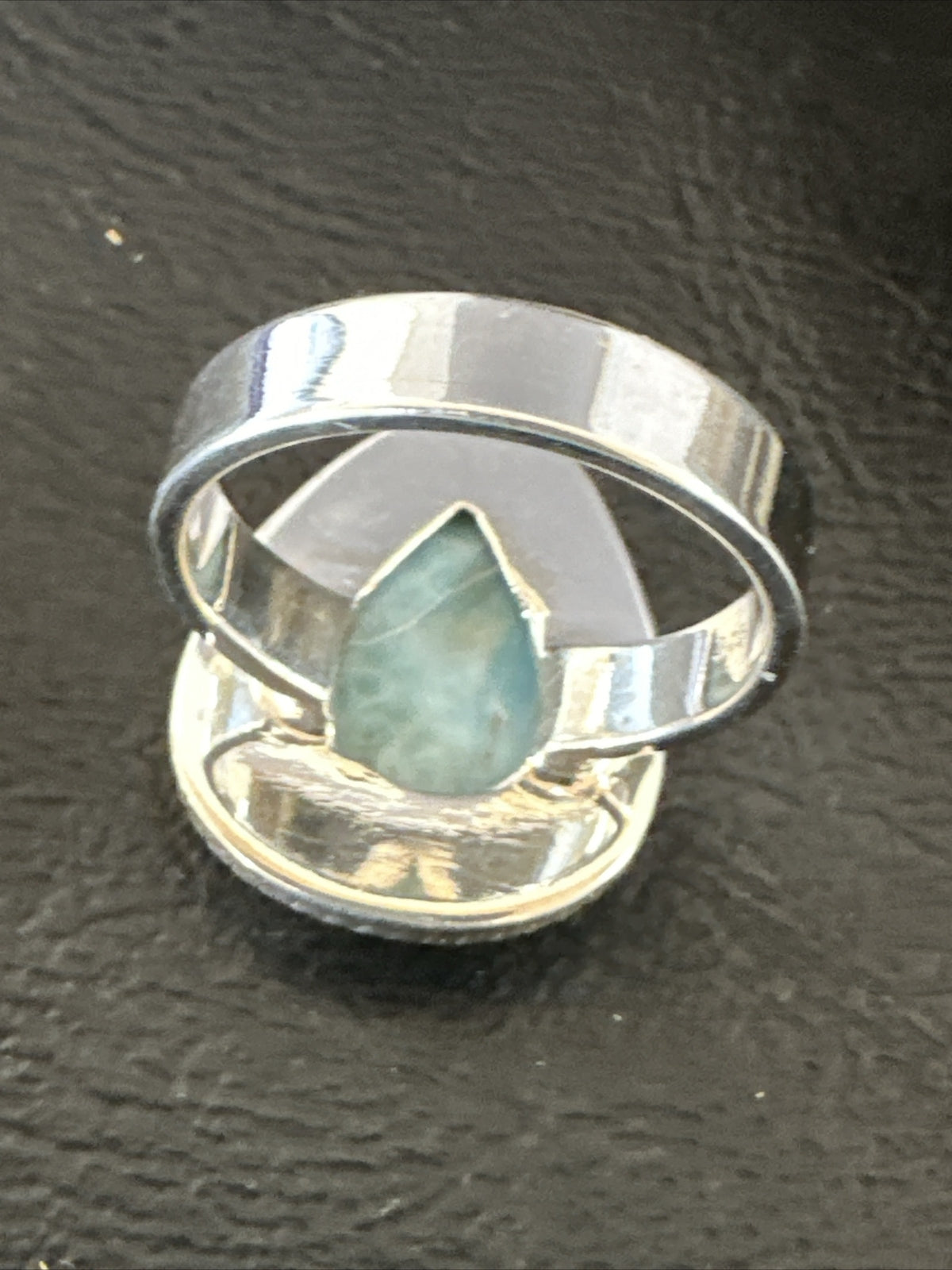 Womens Blue Larimar Navajo Sterling Silver Ring Size 9 17675