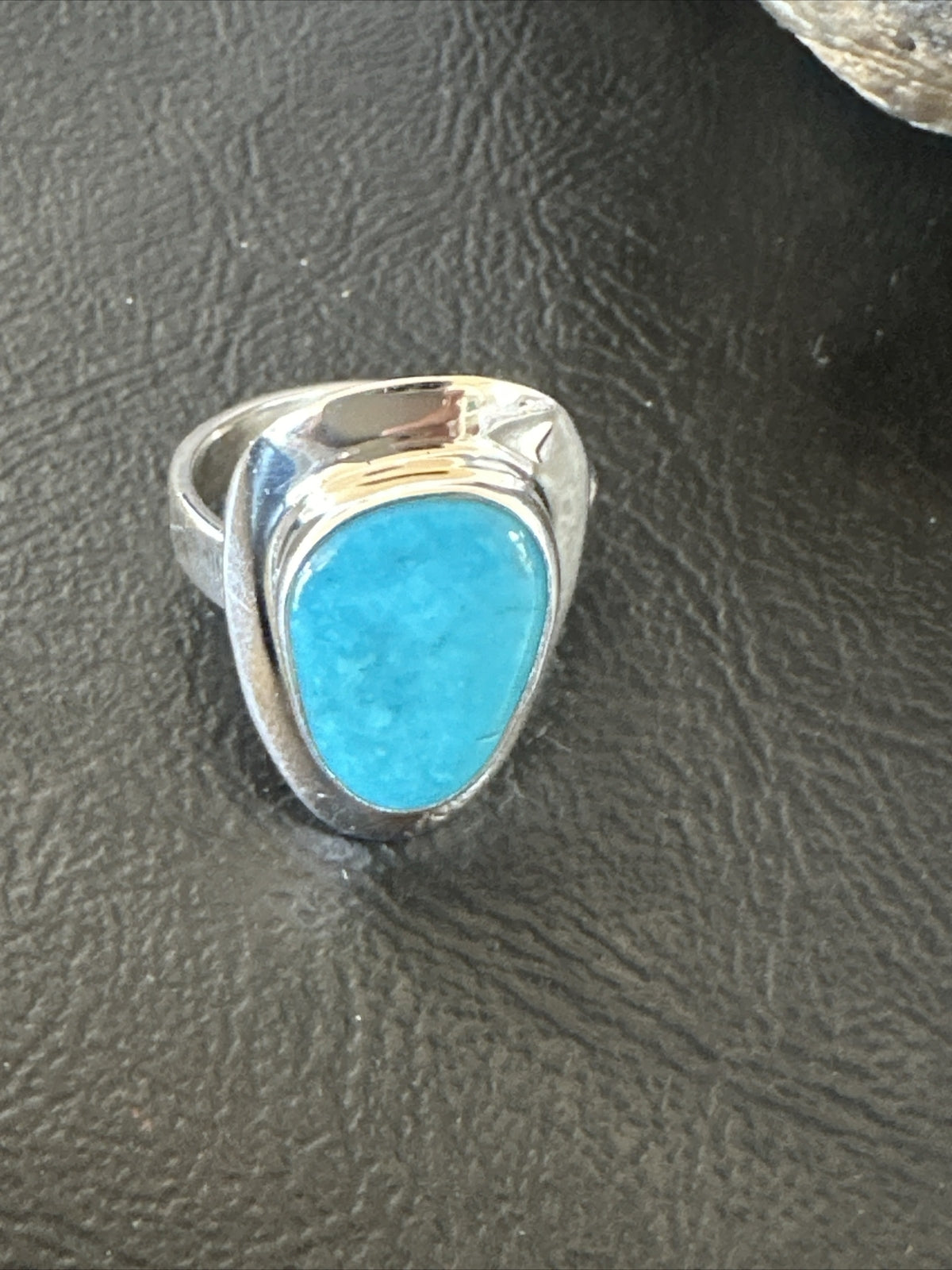 WoMens Sterling Silver Blue Kingman Turquoise Ring Size 7.5 17685