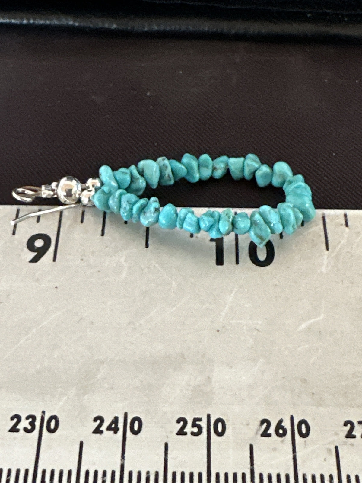 Blue Turquoise Nugget Sterling Silver Beads Navajo Earrings 1" 17900