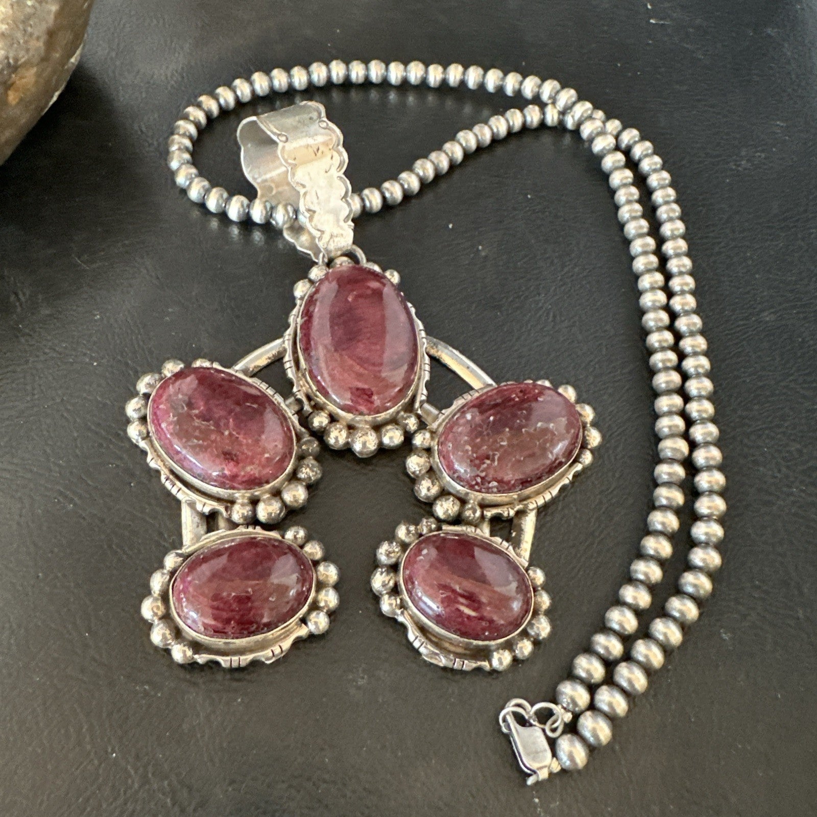 Navajo Purple Spiny Oyster Pendant Necklace Naja Sterling Silver 20" 19029
