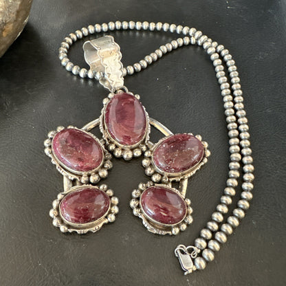 Navajo Purple Spiny Oyster Pendant Necklace Naja Sterling Silver 20" 19029