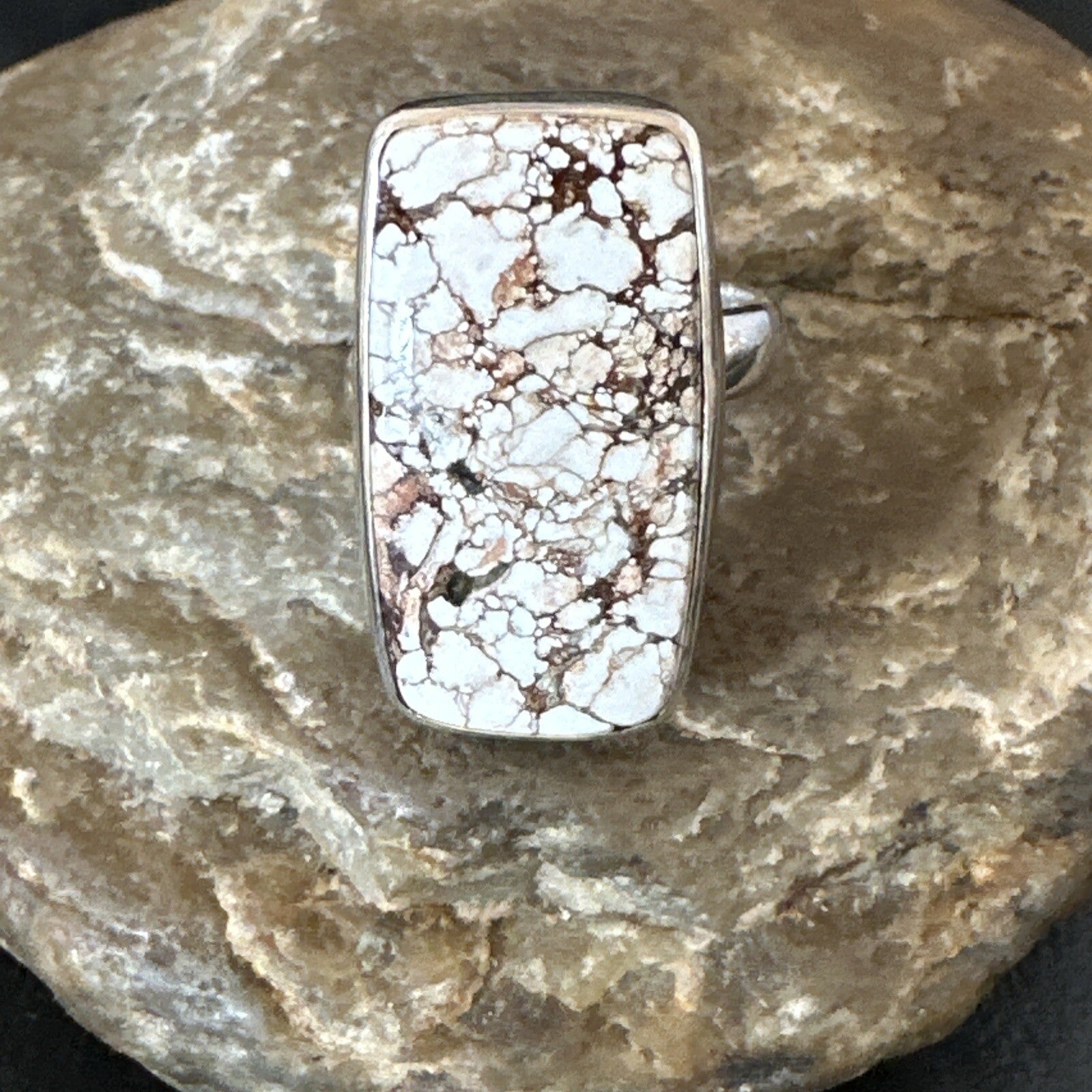 Mens Womens Wild Horse Turquoise Navajo Sterling Silver Ring Sz 8 17347