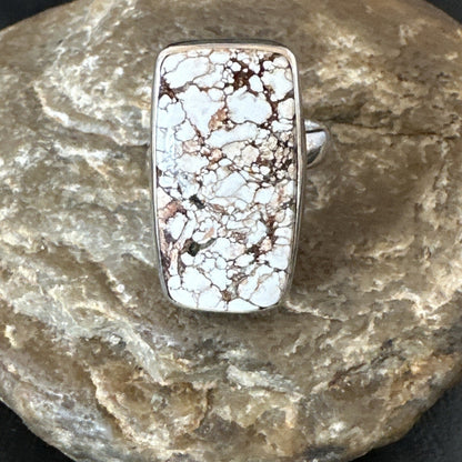 Mens Womens Wild Horse Turquoise Navajo Sterling Silver Ring Sz 8 17347