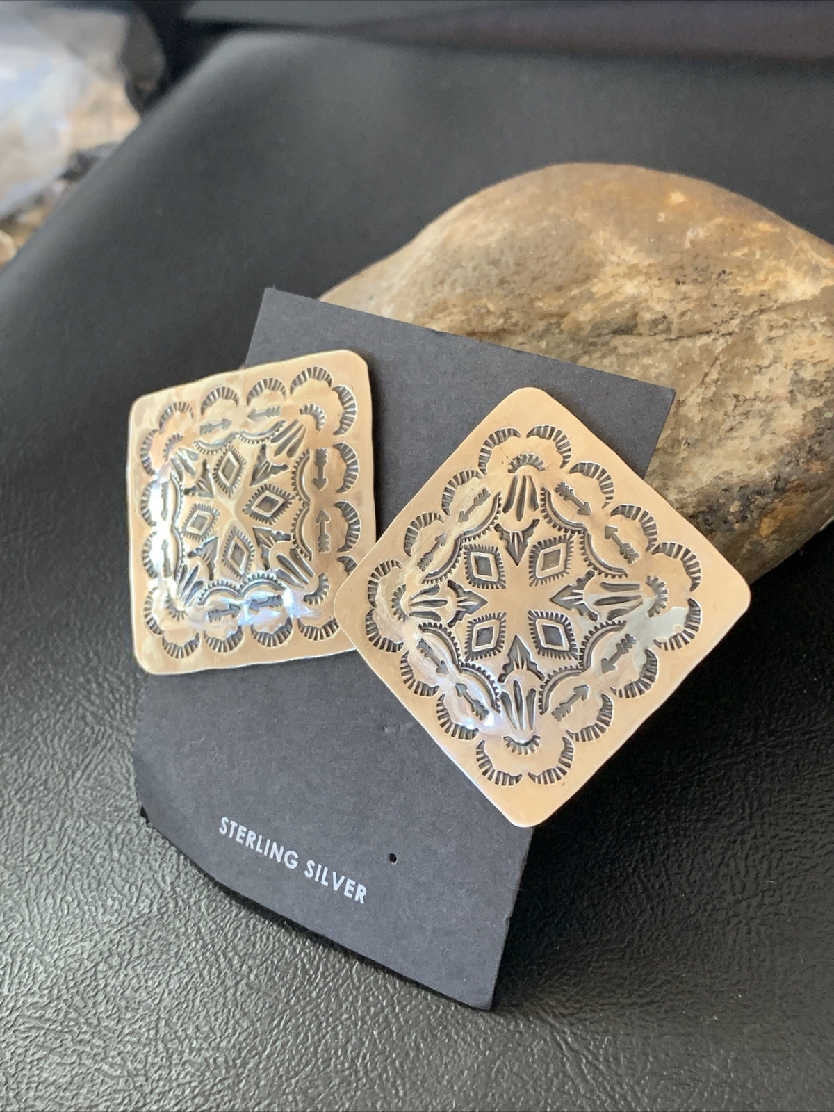 Sterling Silver Earrings Womens Navajo 01668N