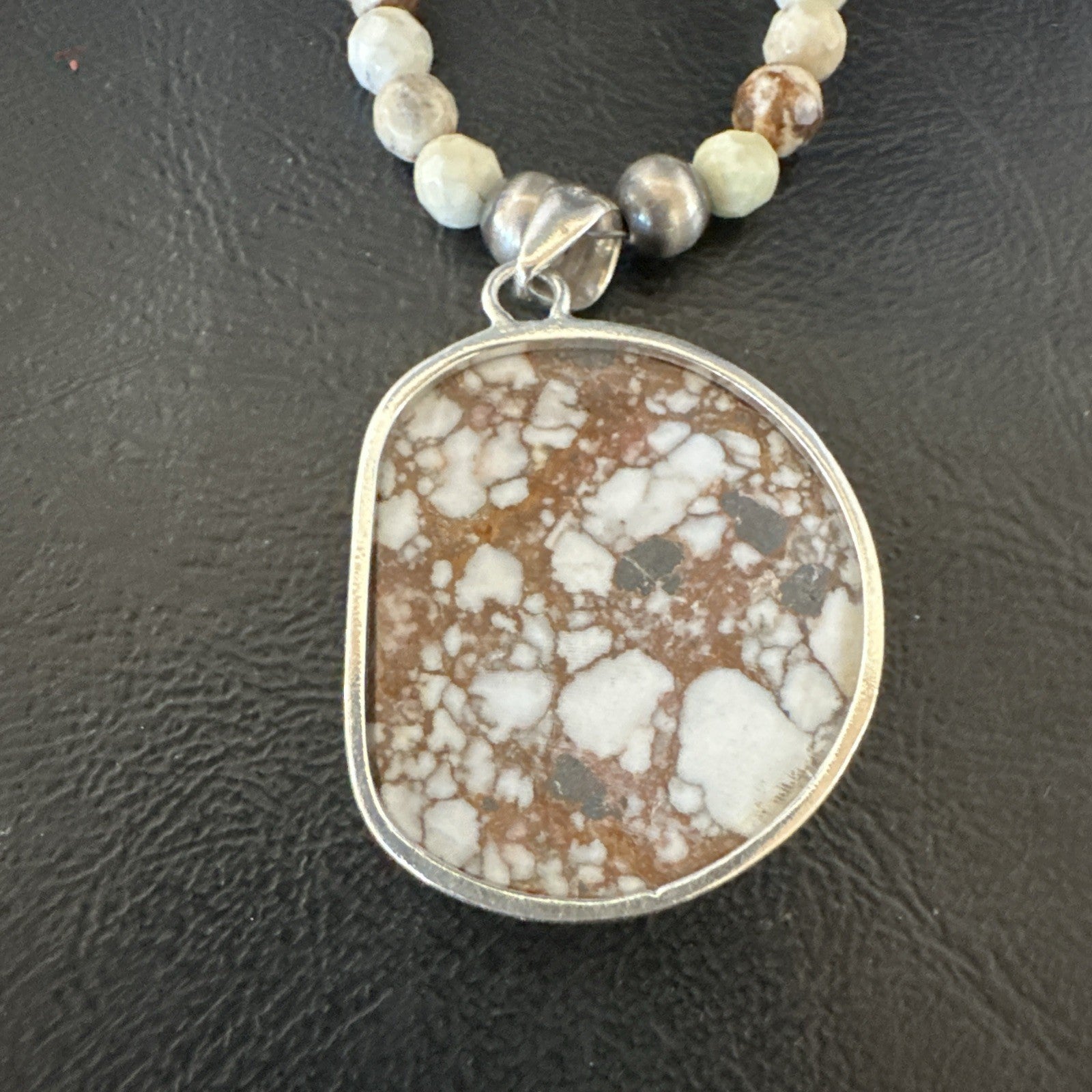 Mens Womens Wild Horse Turquoise Pendant Navajo Sterling Silver Necklace 19573