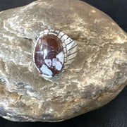 Men's Wild Horse Turquoise Southwestern Ring Size 10.5 | Sterling Silver | Authentic Native American Handmade | 17794