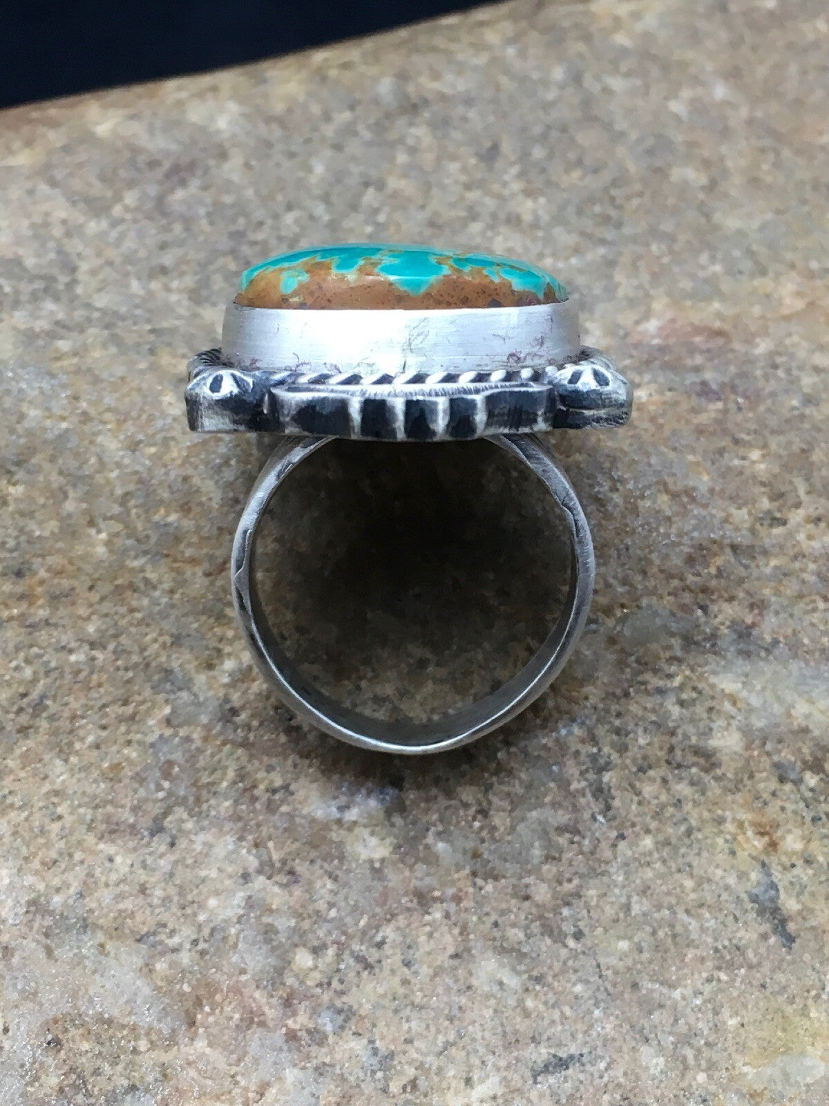 Royston Turquoise Navajo Sterling Silver Native American Ring Size 7 4184