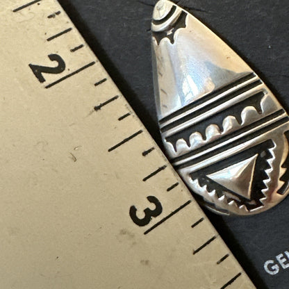 Old Pawn Navajo Stamped Sterling Silver Stamped Handmade Earrings 18174