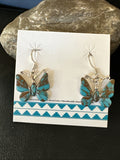 Butterfly Multicolor Turquoise#8 Inlay Earrings | Sterling Silver | Authentic Native American Handmade | 19818