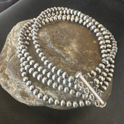 Southwestern Beads 8"4 Strand Bead Bracelet | Sterling Silver | Authentic Native American Handmade | 18577