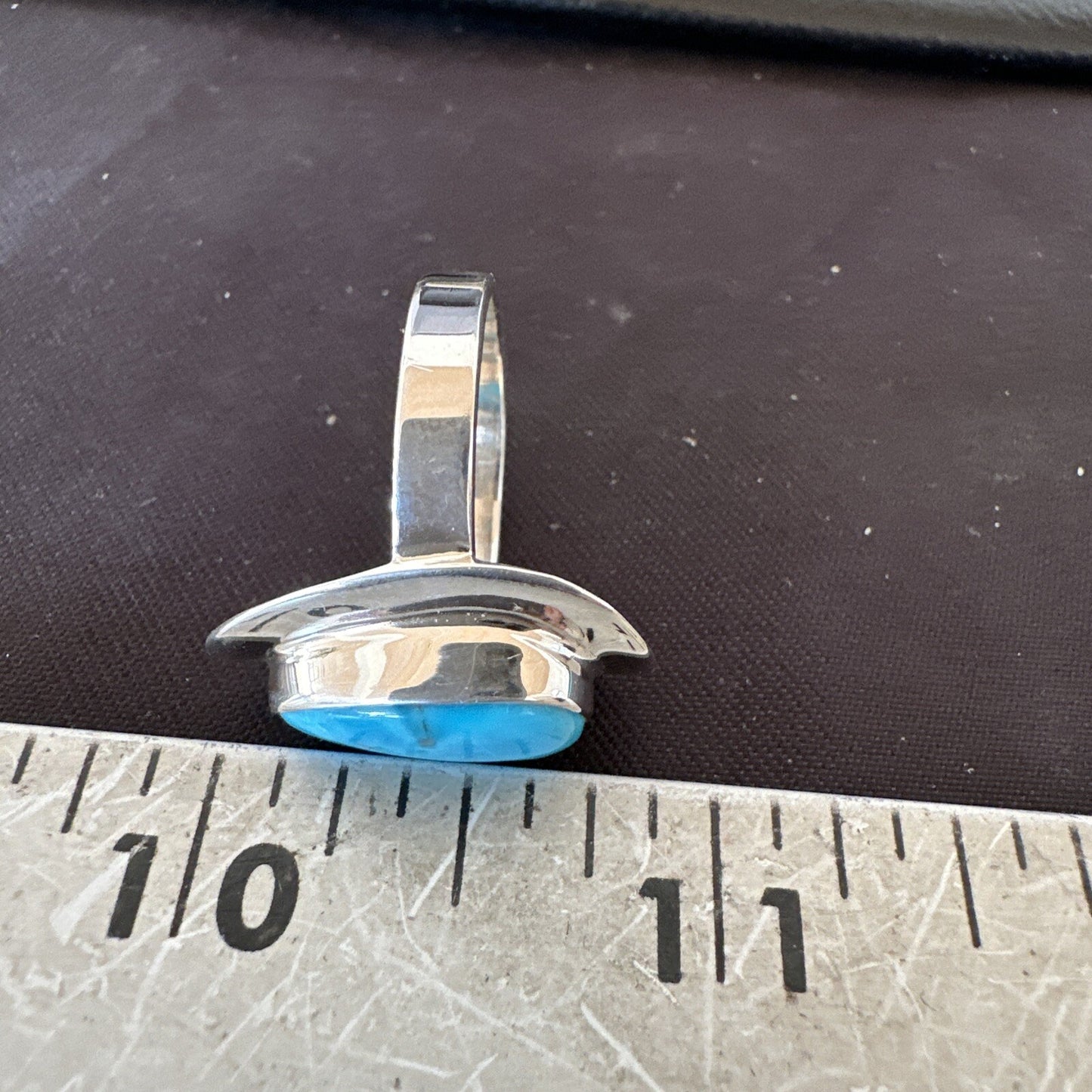Southwestern Sterling Silver Blue Kingman Turquoise Ring Size 8 18517
