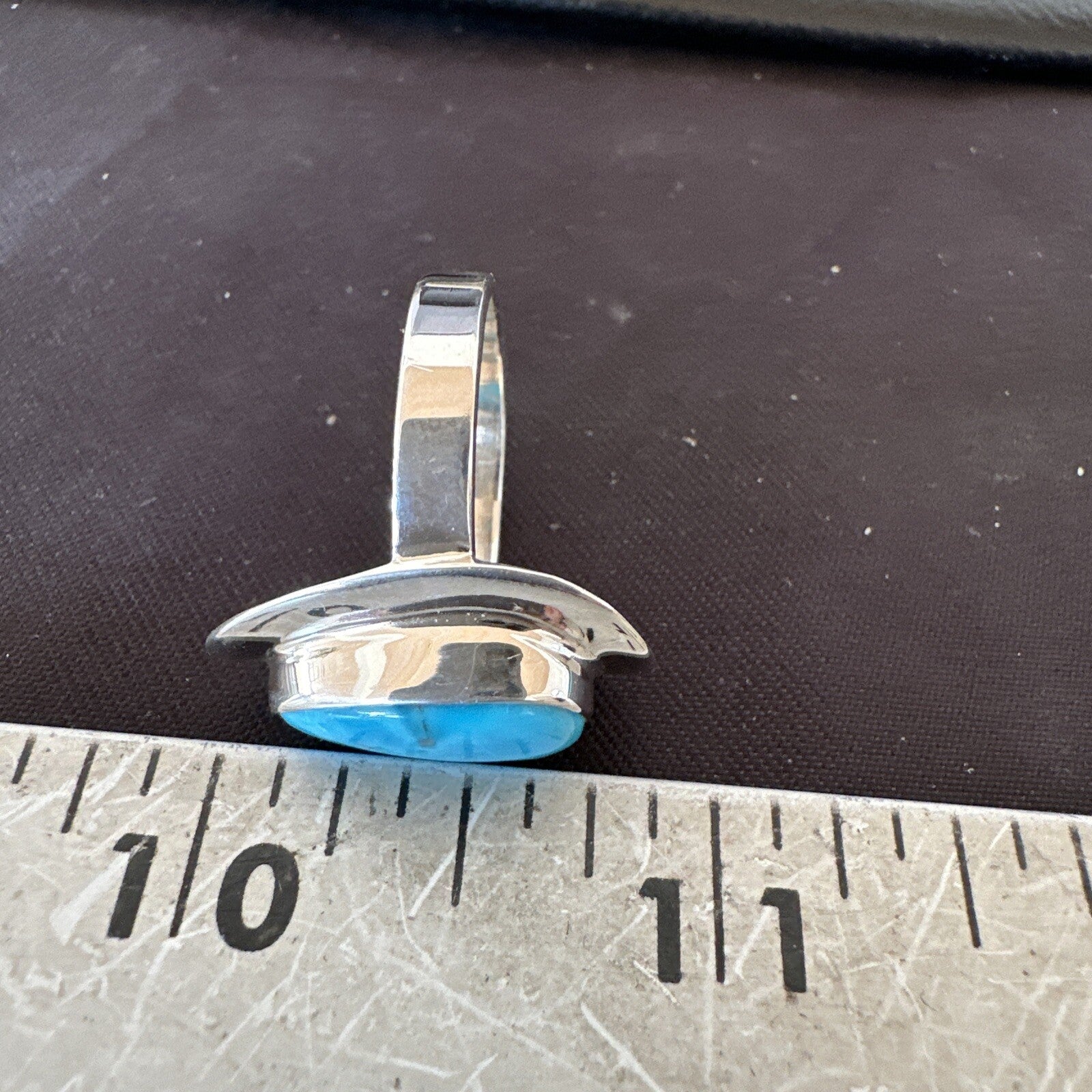 Southwestern Sterling Silver Blue Kingman Turquoise Ring Size 8 18517