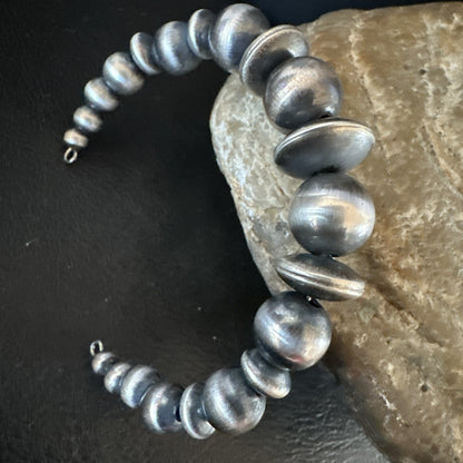 Children Navajo Pearls Sterling Silver Bead Stainless Wrap Bracelet 4.5" 19022