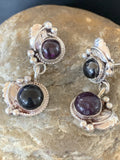 Navajo Purple Stone Post Dangle Earrings | Sterling Silver | Authentic Native American Handmade | 1595