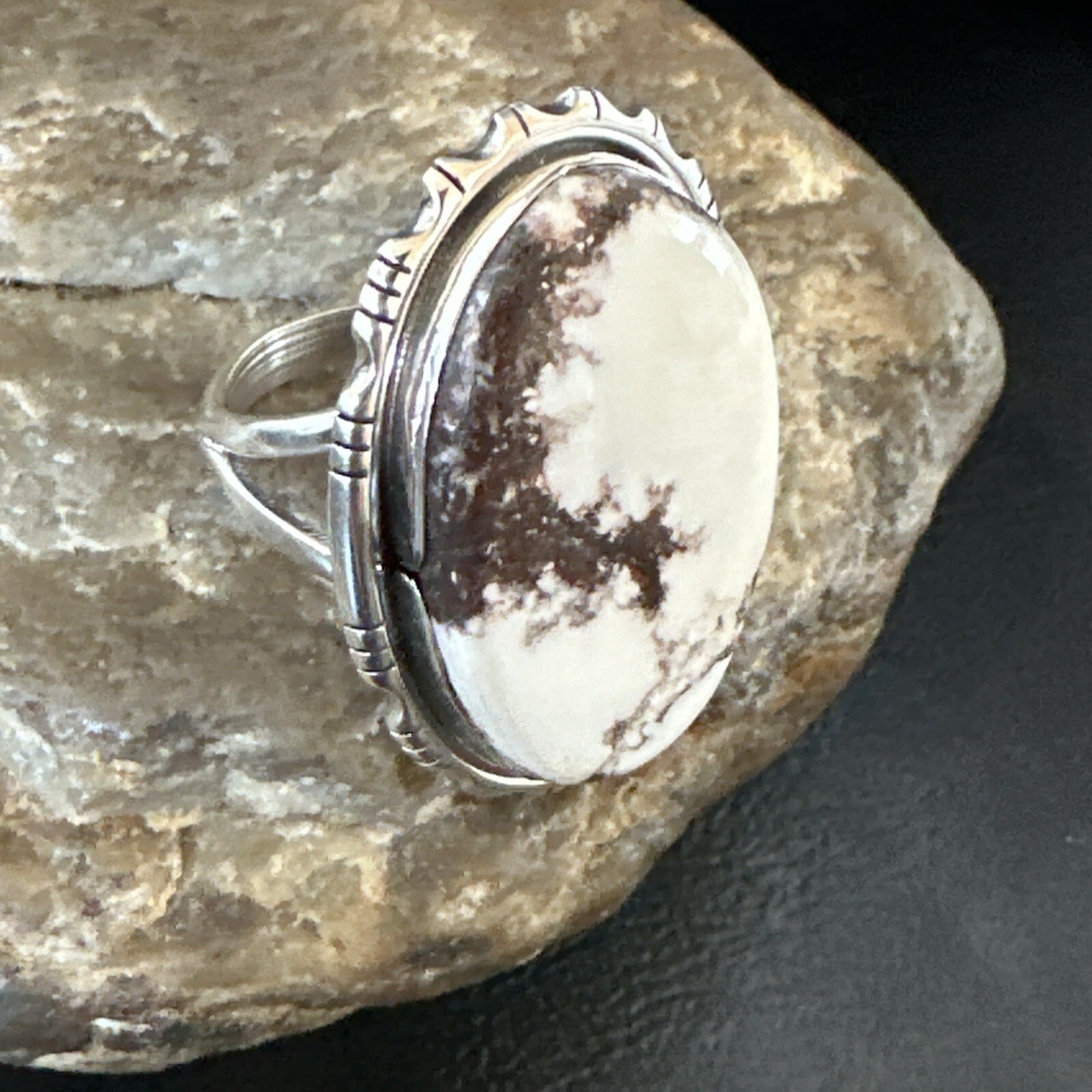 Mens Womens Wild Horse Turquoise Navajo Sterling Silver Ring Size 9 18012