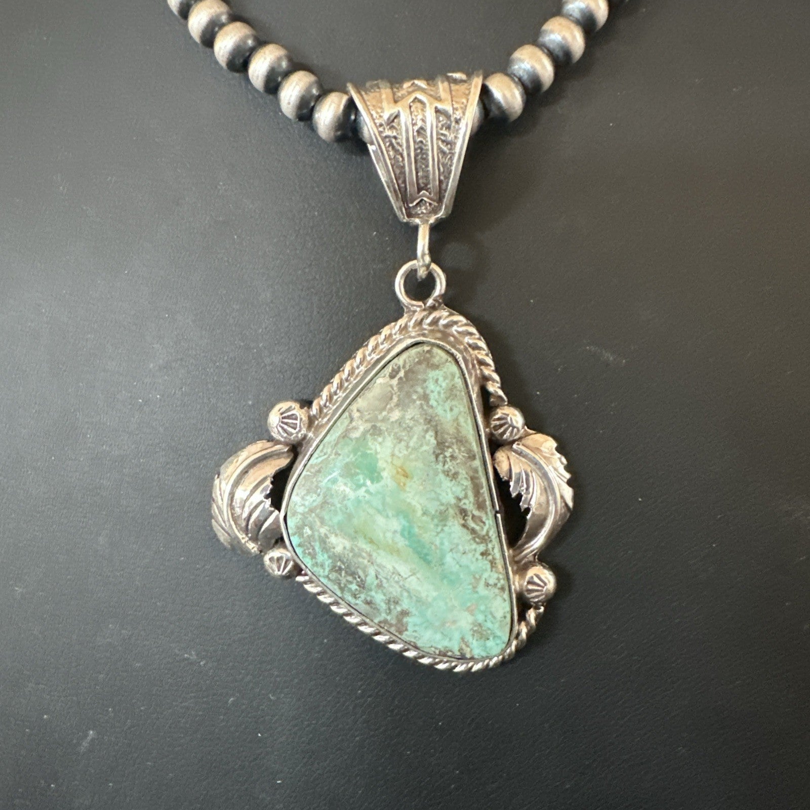 WoMens Navajo Pearls Sterling Silver Royston Turquoise Necklace Pendant 19363