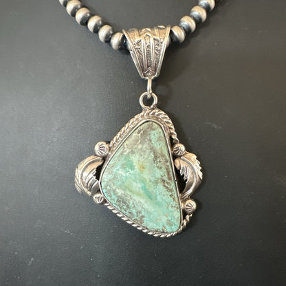 WoMens Navajo Pearls Sterling Silver Royston Turquoise Necklace Pendant 19363