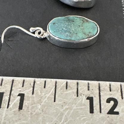 Gorgeous Blue Sterling Silver Denim Lapis Dangle Earrings 1” 15809