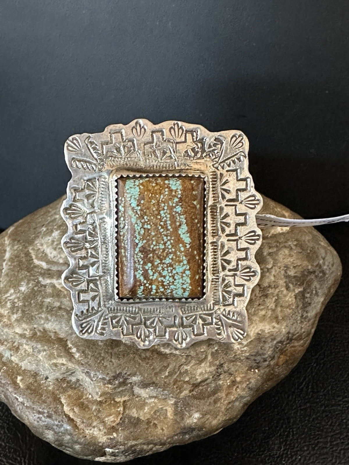 Men Women Blue Turquoise#8 Navajo Sterling Silver Ring Size 9 19107