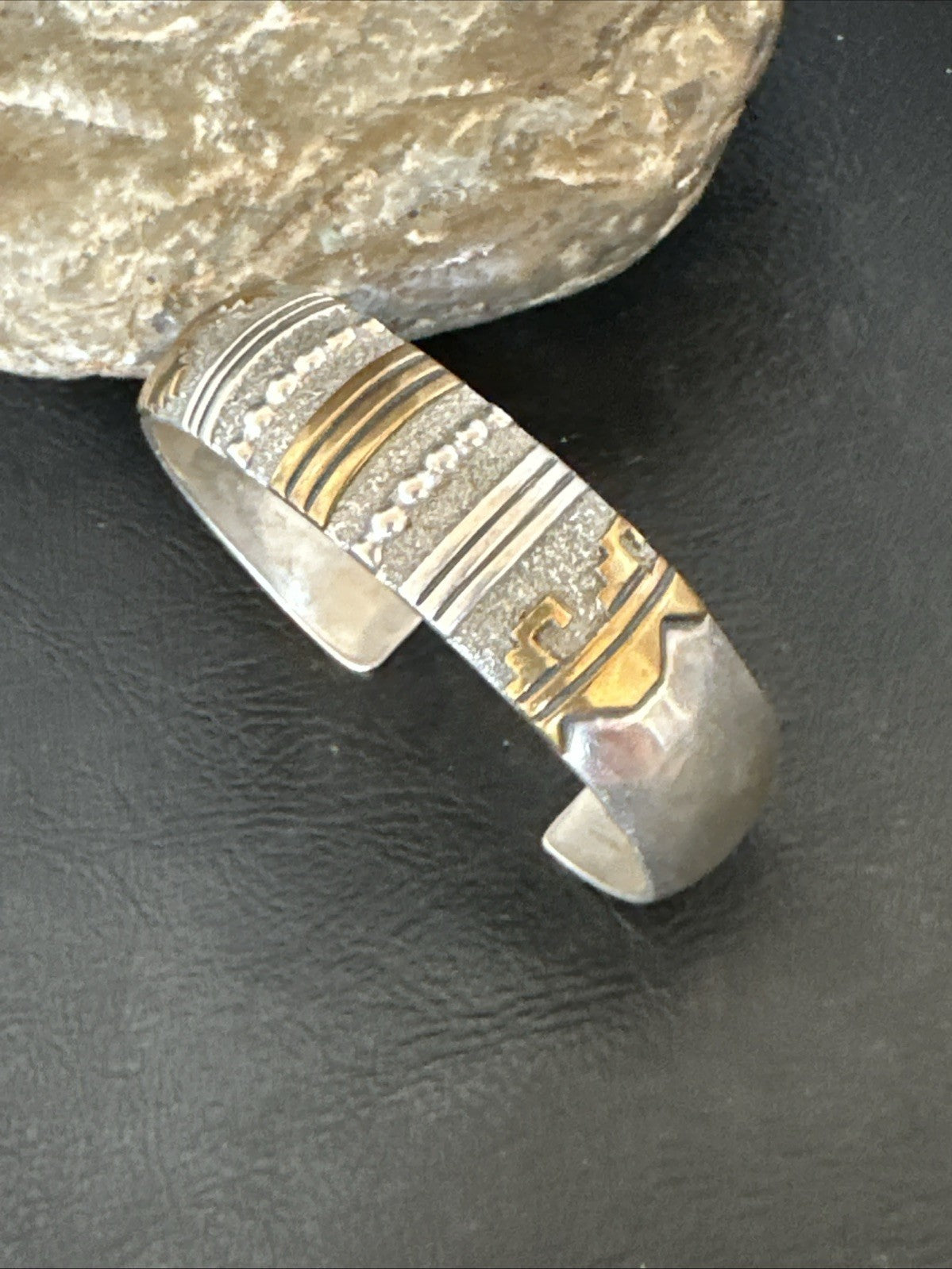 Gold filled Navajo Womens Sterling Silver Cuff Bracelet 6.75" 19700