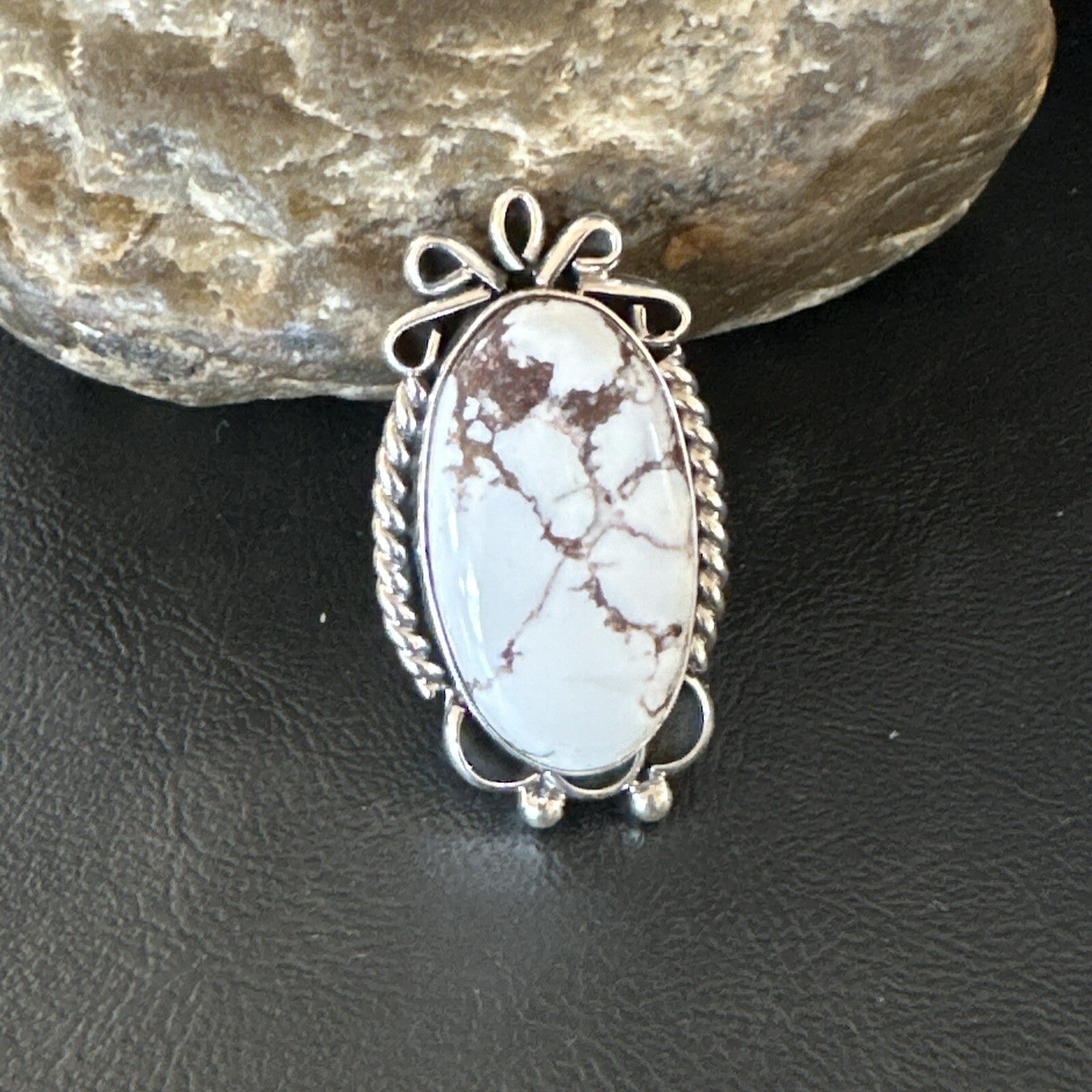 Men’s Womens Wild Horse Turquoise Navajo Sterling Silver Ring Size 8.5 18008