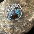 Blue Turquoise #8 Navajo Ring Size 6 | Sterling Silver | Authentic Native American Handmade | 18826