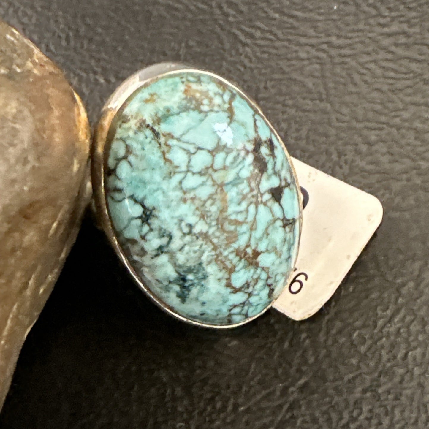 Blue Turquoise#8 Southwestern Sterling Silver Ring Size 8 19743