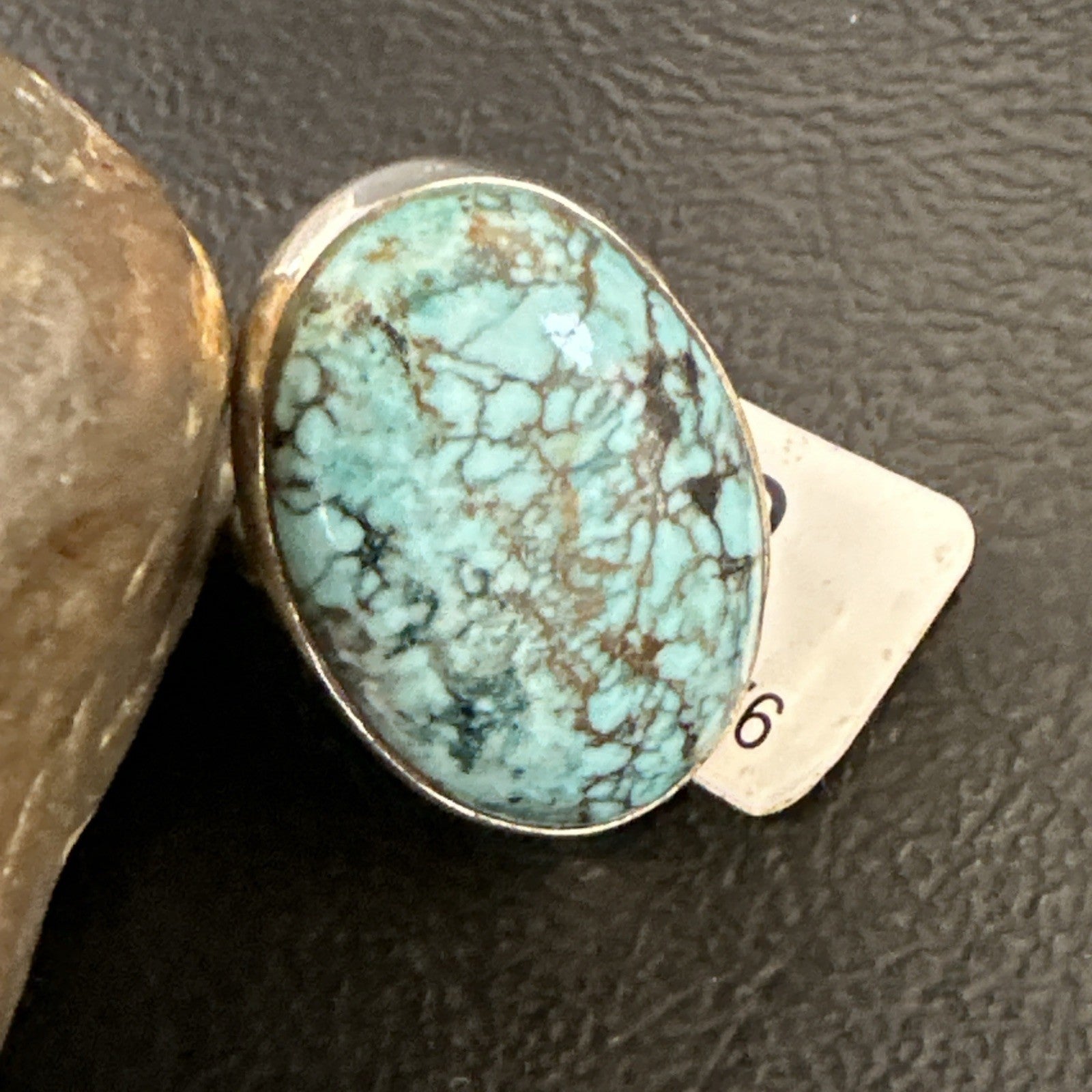 Blue Turquoise#8 Southwestern Sterling Silver Ring Size 8 19743