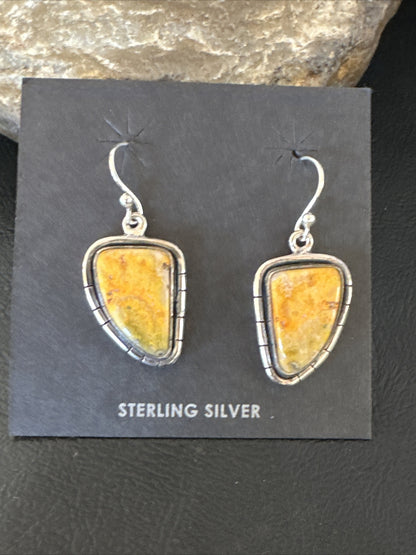 Womens Bumblebee Jasper Navajo Sterling Silver Earrings 15832
