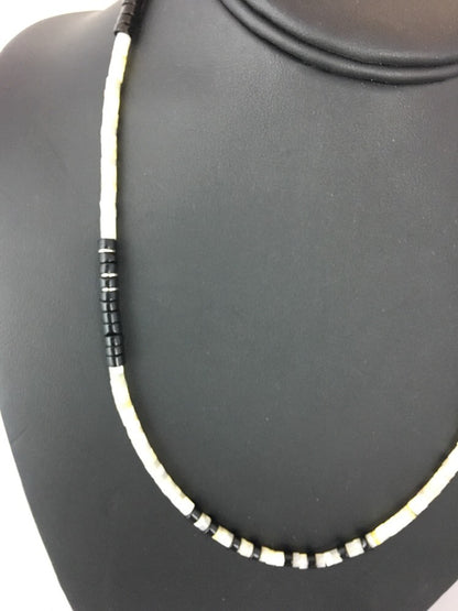 Handmade Native American Black Onyx Sterling Silver Men's Necklace 10052