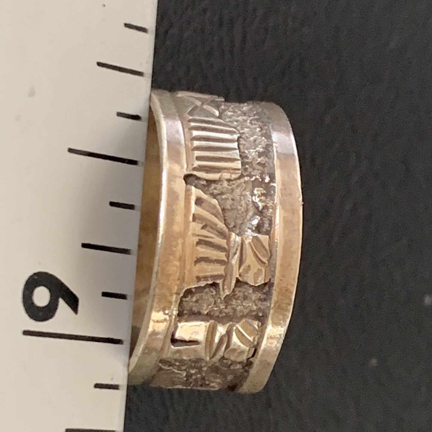 Native American Navajo Sterling Silver Pueblo Ring Size 10 11977N