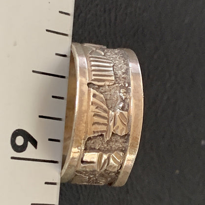 Native American Navajo Sterling Silver Pueblo Ring Size 10 11977N