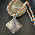 Orange Spiny Oyster Turquoise Navajo Pendant Necklace 21" | Sterling Silver | Authentic Native American Handmade | 19043