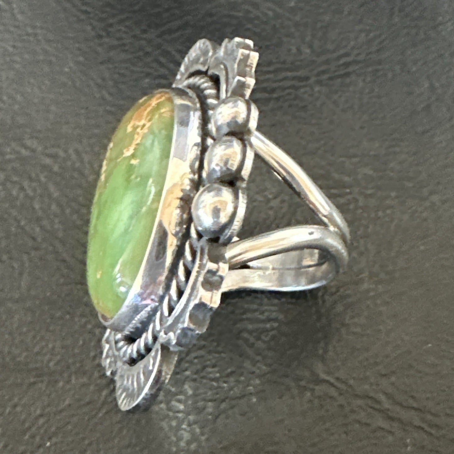H Joe Womens Navajo Sterling Silver Green Turquoise Ring Size 6.5 19358