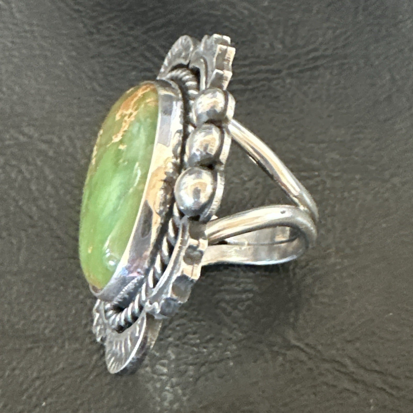 H Joe Womens Navajo Sterling Silver Green Turquoise Ring Size 6.5 19358