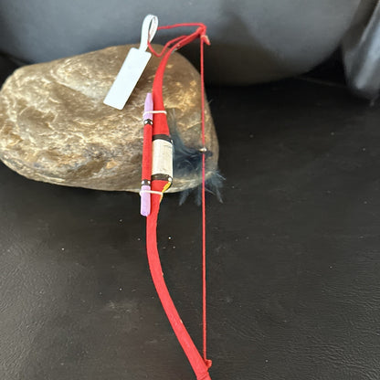 Red Bow Model 6.5" Car Charm Mirror Dangler 08889