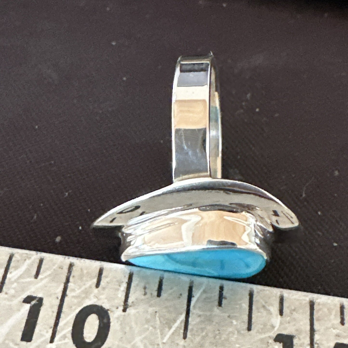 Southwestern Sterling Silver Blue Kingman Turquoise Ring Size 7 18507