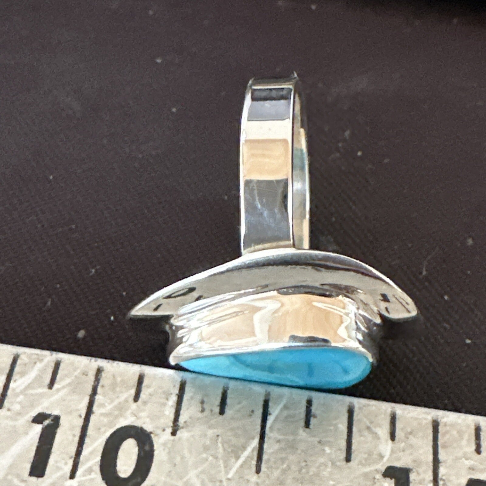 Southwestern Sterling Silver Blue Kingman Turquoise Ring Size 7 18507