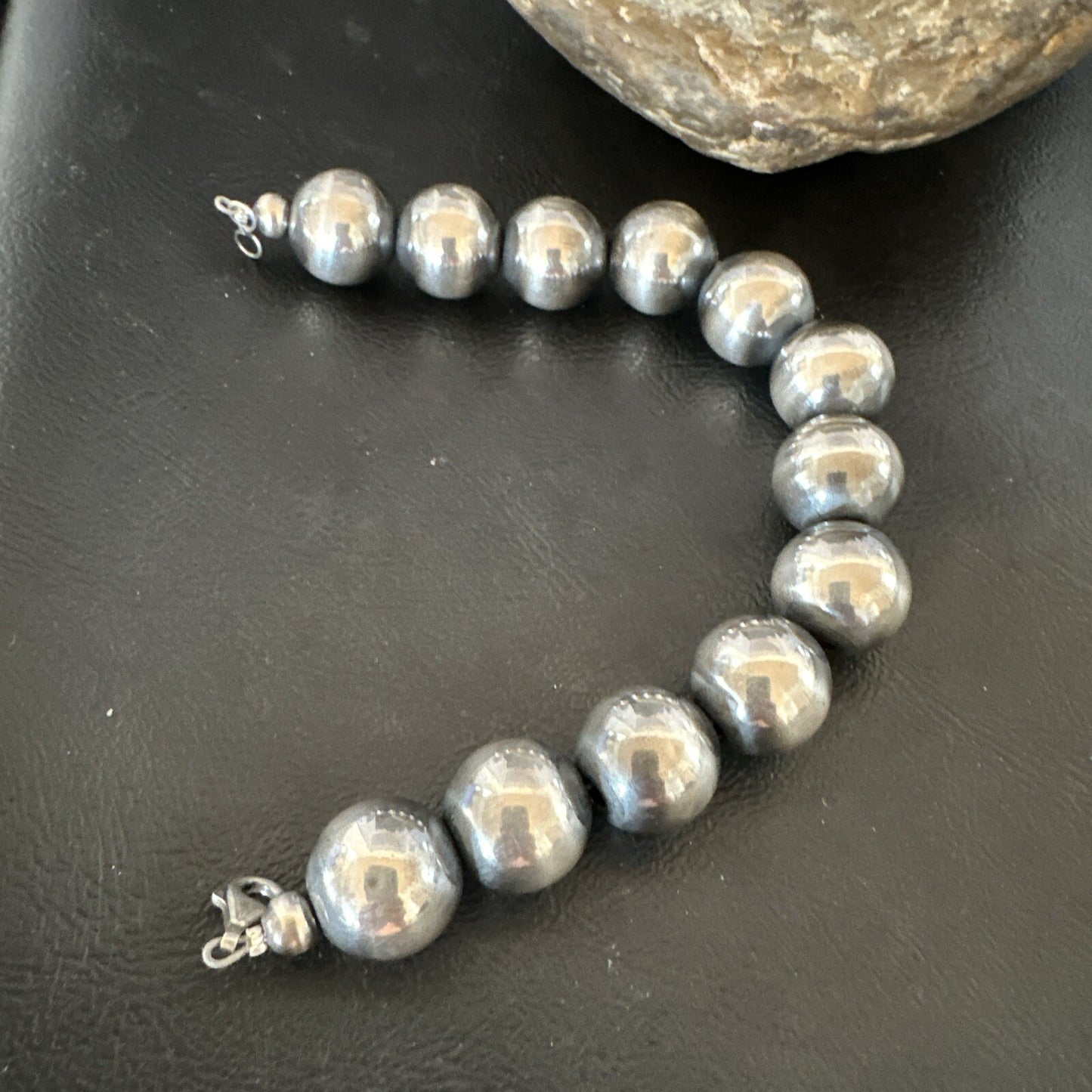 16mm Round Beads 8” Sterling Silver Beads Bracelet 91608