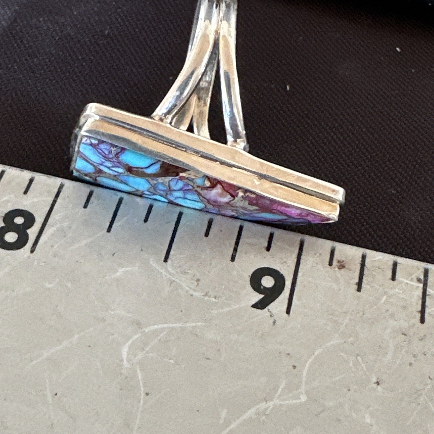 Blue Turquoise Spiny Oyster Navajo Sterling Silver Ring Size 7 18231