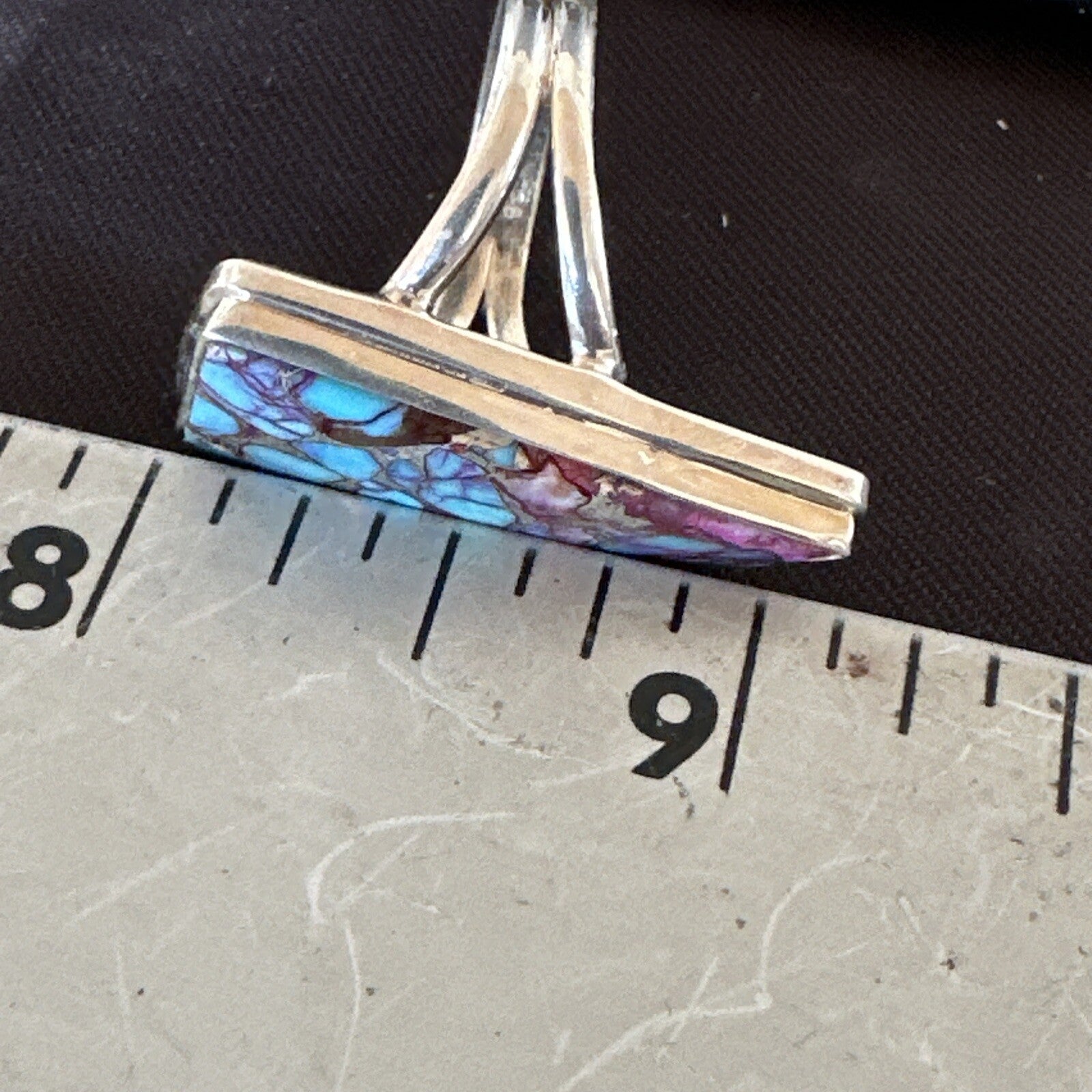 Blue Turquoise Spiny Oyster Navajo Sterling Silver Ring Size 7 18231